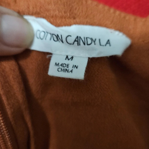 COTTON CANDY ruffle strap pant jumpsuit. Rust color. Size medium - Picture 14 of 14